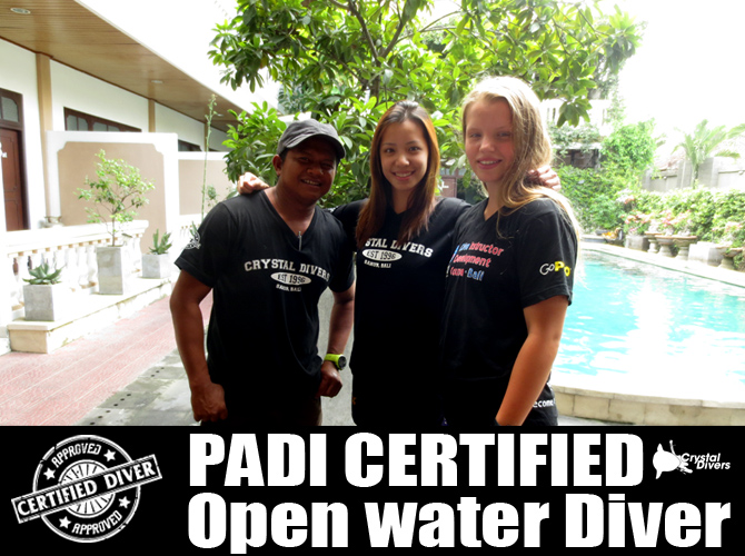 Certified PADI Open water diver Bali